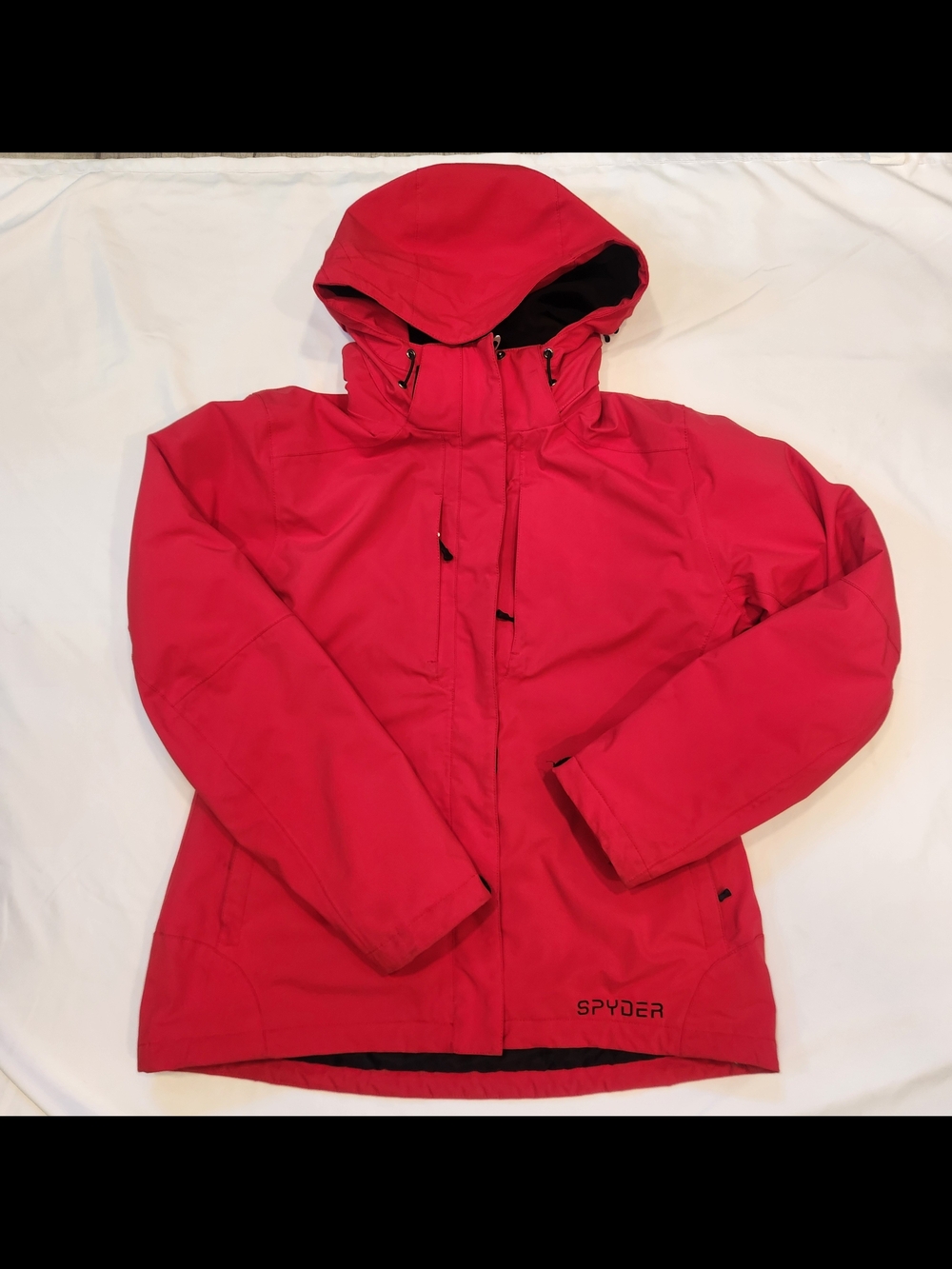 Spyder Bright Red Hooded Ski  Jacket